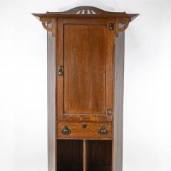  Shapland Petter Shapland Petter Arts Crafts Oak Cabinet with Beaten Copper Handles Hinges - 4185873