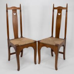  Shapland Petter Shapland Petter a Pair of Arts Crafts Oak Dining Chairs with Pierced Hearts - 4185862