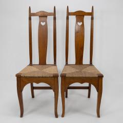  Shapland Petter Shapland Petter a Pair of Arts Crafts Oak Dining Chairs with Pierced Hearts - 4185863