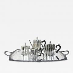  Sheffield Art Nouveau Silverplated Sheffield Coffee Tea Service by Edward UK ca 1920 - 4811425
