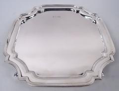  Sheffield Traditional English Georgian Square Cartouche Salver Tray 1930 - 4542762