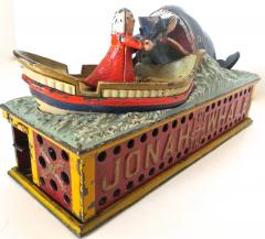  Shepard Hardware Company Jonah and The Whale Mechanical Bank American Circa 1890 - 531622