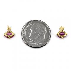  Shimell Madden Pink Sapphire White Diamond Yellow Gold Duo Stud Earrings Shimell Madden - 4701369