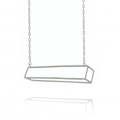  Shimell Madden Shimell Madden Matte Silver Horizontal Bar Necklace - 4743228