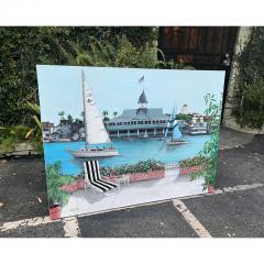  Shirley Piha California Oil Painting of Newport Balboa Harbor Painting by Shirley Piha - 2899818