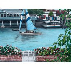  Shirley Piha California Oil Painting of Newport Balboa Harbor Painting by Shirley Piha - 2899823