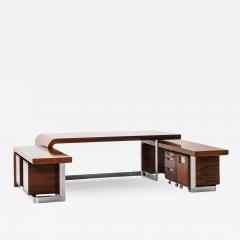  Sibast M bler Executive Desk in Rosewood and Steel by Posborg Meyhoff 1970s - 4401690