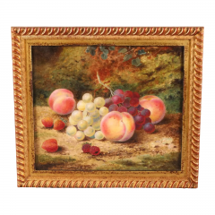  Sidney Scott Antique Still Life Oil Painting of Grapes Peaches by Sidney Scott - 3493141