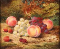  Sidney Scott Antique Still Life Oil Painting of Grapes Peaches by Sidney Scott - 3493687