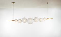  Silvio Mondino Studio D ry Satin Hand Crafted Brass Chandelier with Murano Glass dimmable LED light - 4491908