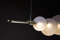  Silvio Mondino Studio D ry Satin Hand Crafted Brass Chandelier with Murano Glass dimmable LED light - 4491910