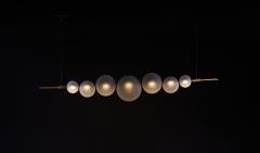  Silvio Mondino Studio D ry Satin Hand Crafted Brass Chandelier with Murano Glass dimmable LED light - 4491911