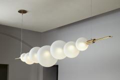  Silvio Mondino Studio D ry Satin Hand Crafted Brass Chandelier with Murano Glass dimmable LED light - 4491913