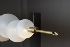  Silvio Mondino Studio D ry Satin Hand Crafted Brass Chandelier with Murano Glass dimmable LED light - 4491914