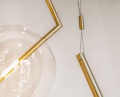  Silvio Mondino Studio Fulmine Three Lights Floor to Ceiling Minimalist Sculptural Lamp Brushed Brass - 2001520