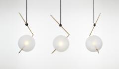  Silvio Mondino Studio Nuvola BOLD One Light Pendant Stardust White Blown Glass Leather Brass - 2008425