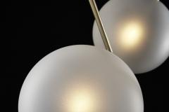  Silvio Mondino Studio Nuvola BOLD Three Lights Stardust White Contemporary Chandelier Handblown Glass - 2008457