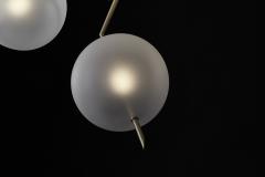  Silvio Mondino Studio Nuvola BOLD Three Lights Stardust White Contemporary Chandelier Handblown Glass - 2008464