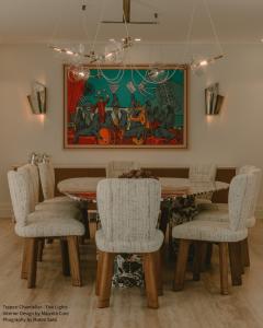  Silvio Mondino Studio Trapezi Five Lights Aged Brass Contemporary Pendant Chandelier Blown Glass - 4489270