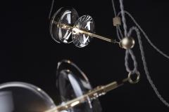  Silvio Mondino Studio Trapezi Five Lights Neutral Shades Contemporary Pendant Chandelier Brass Glass - 2111133