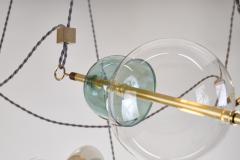  Silvio Mondino Studio Trapezi Seven Lights Chandelier in Brass Murano Glass LED Dimmable - 4470788