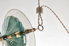  Silvio Mondino Studio Trapezi Six Lights Contemporary Chandelier Tarnished Silver finish Blown Glass - 4484954