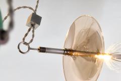  Silvio Mondino Studio Trapezi Six Lights Contemporary Chandelier Tarnished Silver finish Blown Glass - 4484955