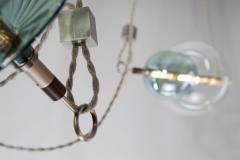  Silvio Mondino Studio Trapezi Six Lights Contemporary Chandelier Tarnished Silver finish Blown Glass - 4484956