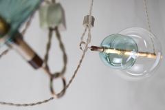  Silvio Mondino Studio Trapezi Six Lights Contemporary Chandelier Tarnished Silver finish Blown Glass - 4484958