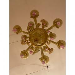  SimoEng 1970s Italian Style Murano Glass Multicolors With Flowers Chandelier - 3607030