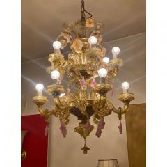  SimoEng 1970s Italian Style Murano Glass Multicolors With Flowers Chandelier - 3607041