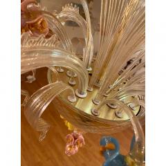  SimoEng 1970s Italian Style Murano Glass Multicolors With Flowers Chandelier - 3607060