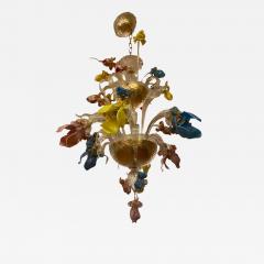  SimoEng 1970s Italian Style Murano Glass Multicolors With Flowers Chandelier - 3611173
