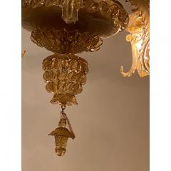  SimoEng 1970s Italian Style Murano Glass Multicolors With Gold Chandelier - 3607094