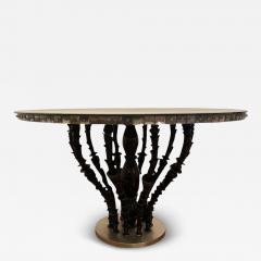  SimoEng 1980s Italian Venetian Black Rezzonico and Silver Murano Glass Style Big Table - 3603072