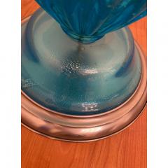  SimoEng 1980s Italian Venetian Blue and Silver Murano Glass Style Coffee Table - 3599134