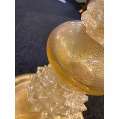  SimoEng 1980s Venetian Gold Rostrato Murano Glass Attributed Coffee Table - 3542659