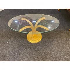  SimoEng 1980s Vintage Gold Torciglione Murano Glass Attributed Coffee Table - 3542680