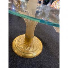  SimoEng 1980s Vintage Gold Torciglione Murano Glass Attributed Coffee Table - 3542684