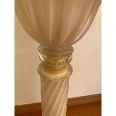  SimoEng 1990s Italian Venetian White and Gold Murano Glass Style Coffee Table - 3599151