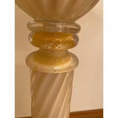 SimoEng 1990s Italian Venetian White and Gold Murano Glass Style Coffee Table - 3599153