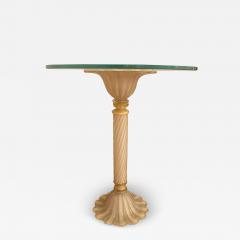  SimoEng 1990s Italian Venetian White and Gold Murano Glass Style Coffee Table - 3603074
