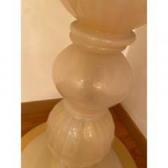  SimoEng 1990s Italian Venetian White and Gold Murano Glass Style Coffee Table - 3599173