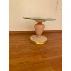 SimoEng 1990s Italian Venetian White and Gold Murano Glass Style Coffee Table - 3599185