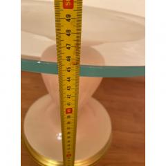  SimoEng 1990s Italian Venetian White and Gold Murano Glass Style Coffee Table - 3599186