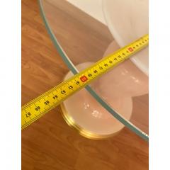  SimoEng 1990s Italian Venetian White and Gold Murano Glass Style Coffee Table - 3599187