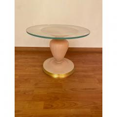  SimoEng 1990s Italian Venetian White and Gold Murano Glass Style Coffee Table - 3599191