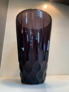  SimoEng 2020s Italian Violet Crystal Handmade Cut Vase - 2827802