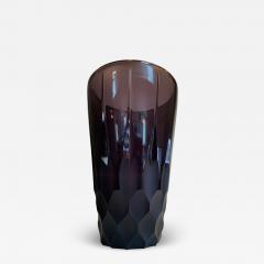  SimoEng 2020s Italian Violet Crystal Handmade Cut Vase - 2833212
