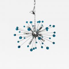  SimoEng 2020s Murano Style Glass Sputnik Blue Italian Handmade Chandelier - 2828766